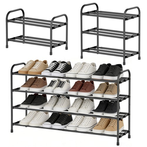 Expandable shoe rack - expandable, tier