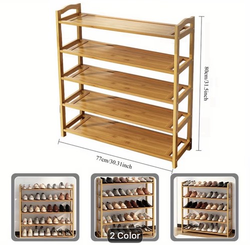 Bamboo shoe rack tier - 6,